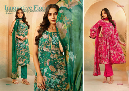 Fragrance Sushma Crape Pant Style Suits Manufacturer