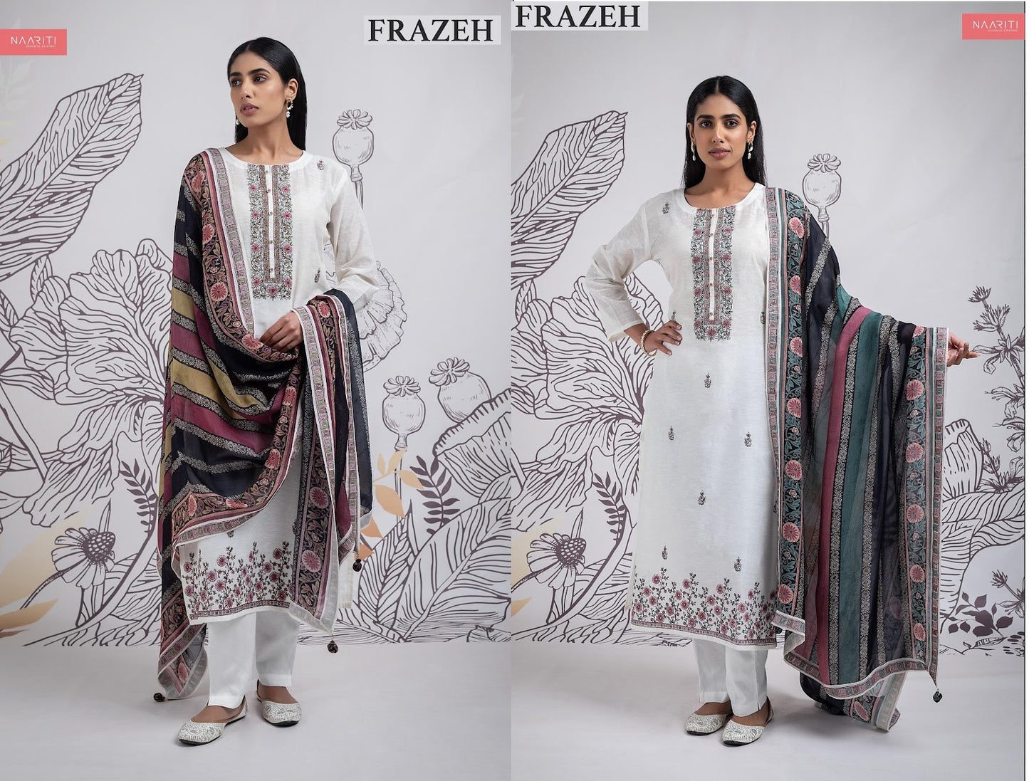 Frazeh Naariti Linen Pant Style Suits Supplier Ahmedabad