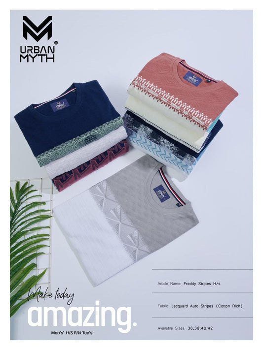 Freddy Stripes Urban Myth Jacquard Mens Tshirts Manufacturer