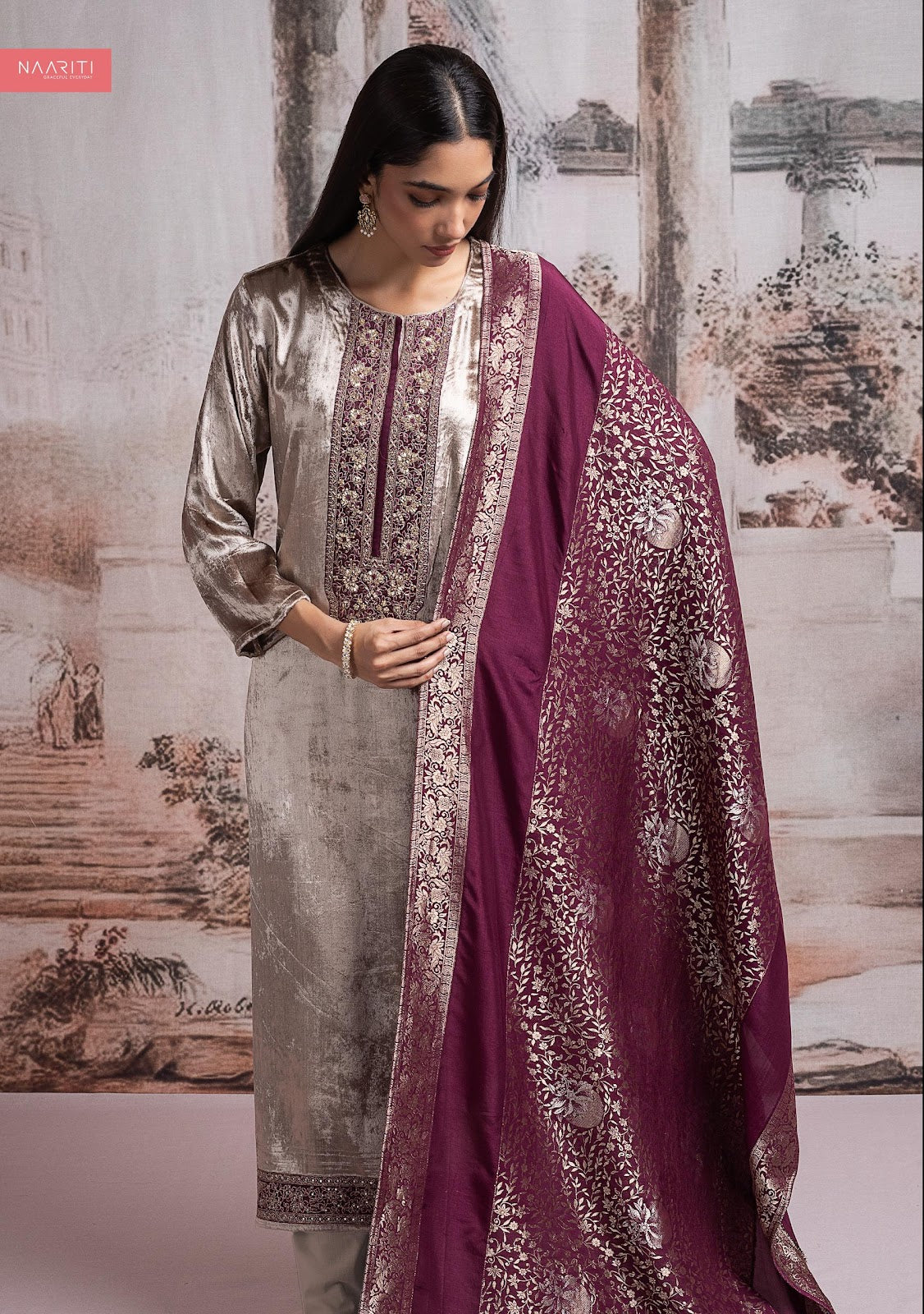Freeda Naariti Velvet Suits Wholesaler