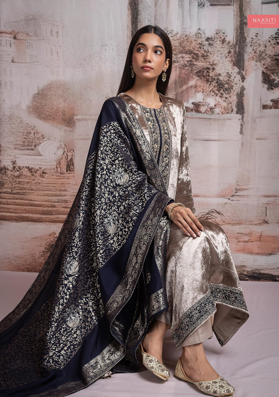 Freeda Naariti Velvet Suits Wholesaler
