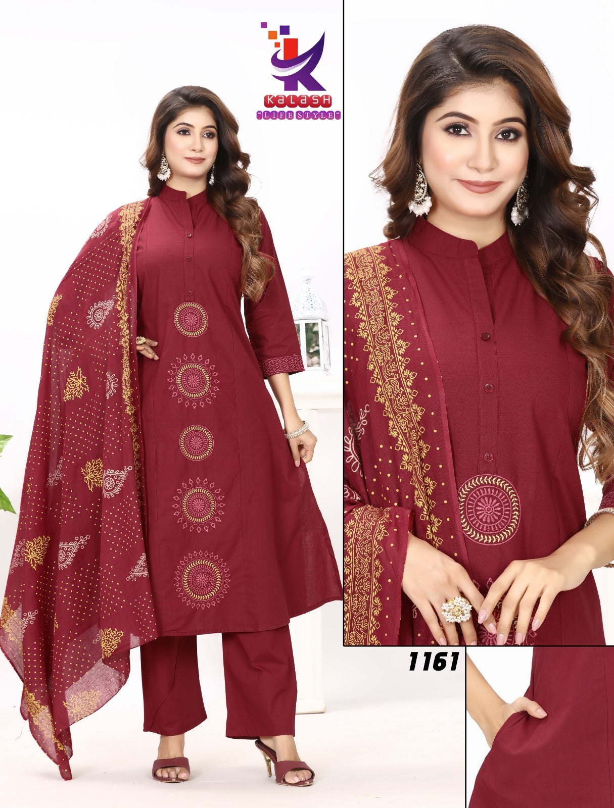 Fresh Look Mlm Kalash Lifestyle Cotton Readymade Pant Style Suits Wholesale Rate