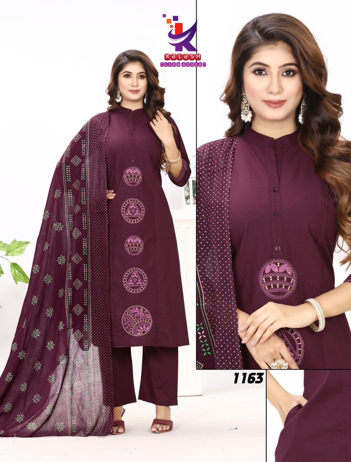 Fresh Look Mlm Kalash Lifestyle Cotton Readymade Pant Style Suits Wholesale Rate