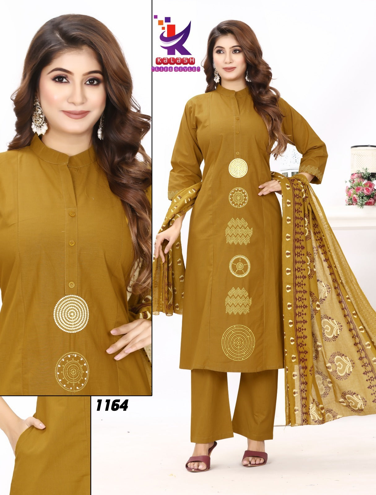 Fresh Look Mlm Kalash Lifestyle Cotton Readymade Pant Style Suits Wholesale Rate