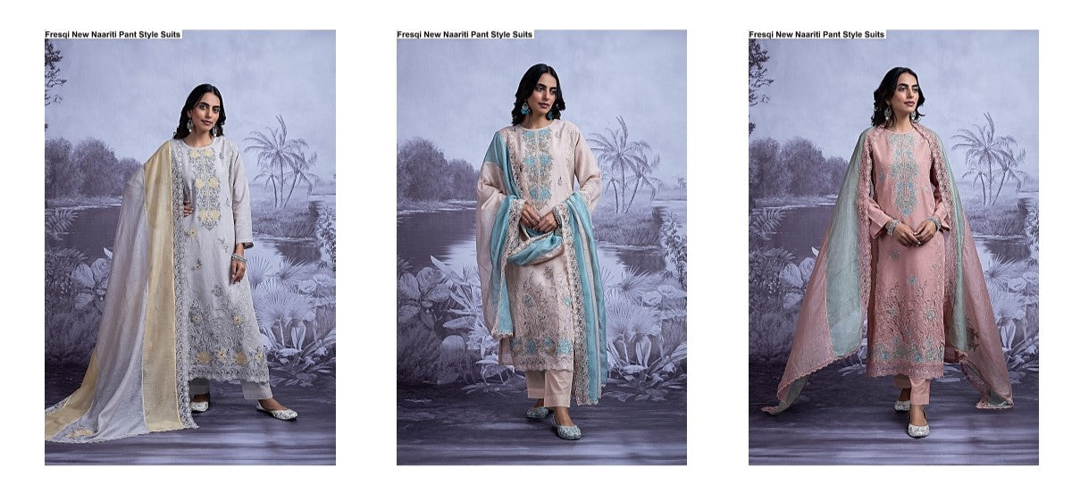 Fresqi New Naariti Pure Cotton Pant Style Suits Exporter Gujarat