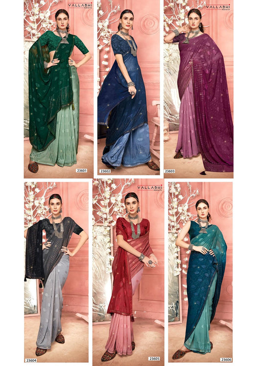 Fressia Vol 2 Vallabhi Prints Georgette Sarees Wholesale Price