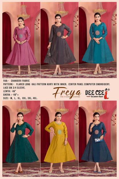 Freya Deecee Chanderi Anarkali Kurtis Wholesale Price