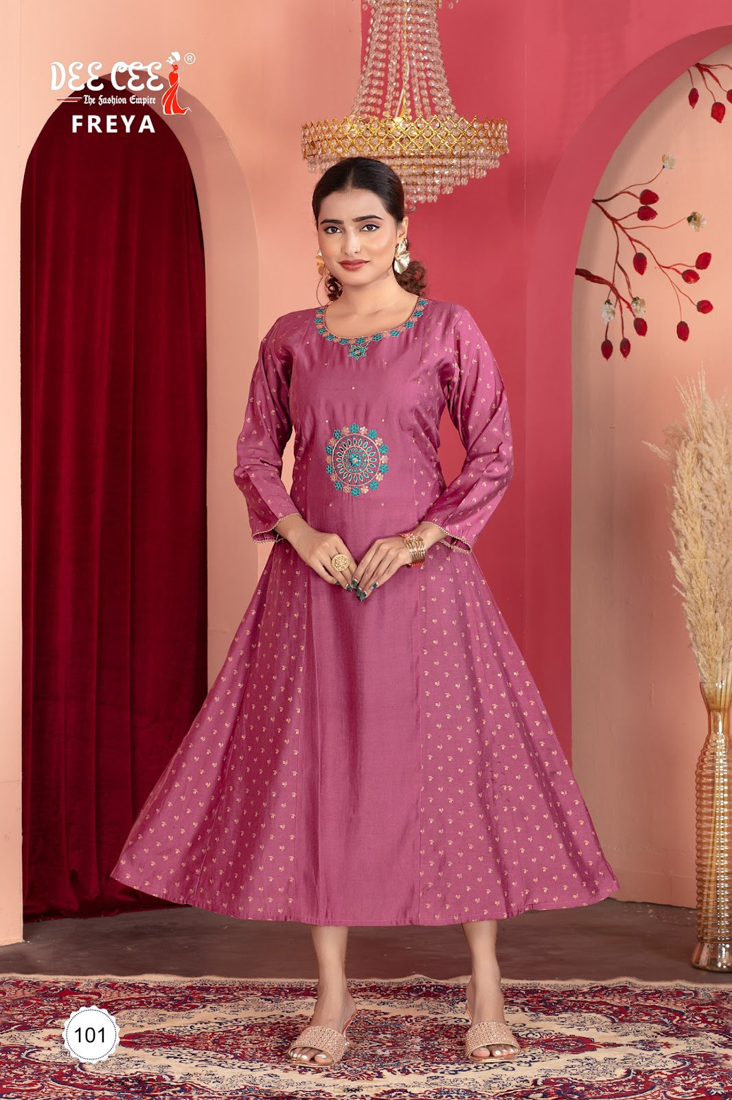 Freya Deecee Chanderi Anarkali Kurtis Wholesale Price