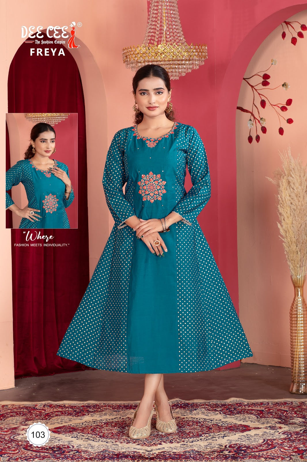 Freya Deecee Chanderi Anarkali Kurtis Wholesale Price