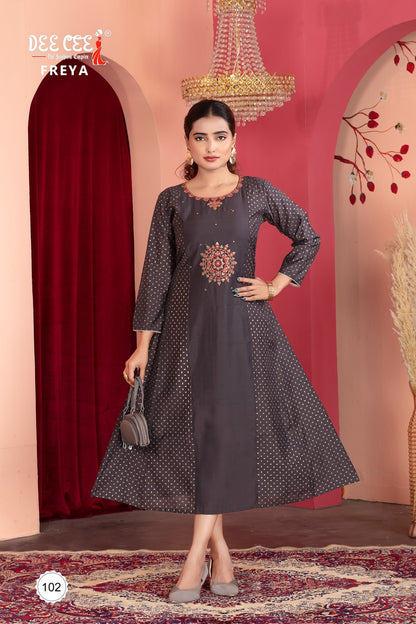 Freya Deecee Chanderi Anarkali Kurtis Wholesale Price