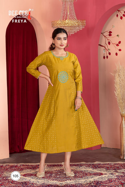 Freya Deecee Chanderi Anarkali Kurtis Wholesale Price