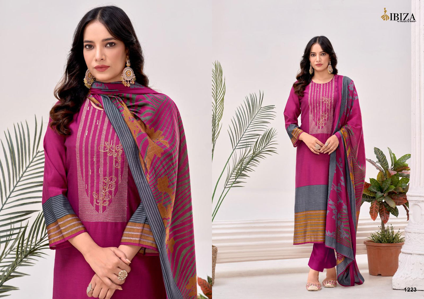 Freya Ibiza Viscose Pashmina Suits Manufacturer India