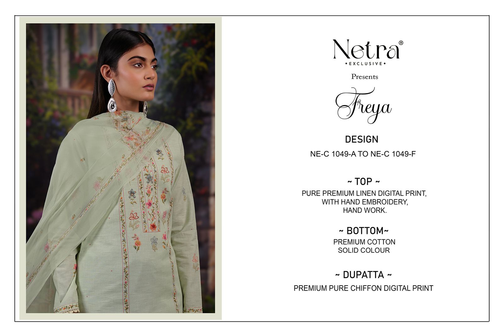 Freya Netra Linen Pant Style Suits Supplier India