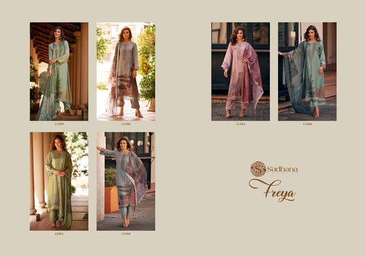 Freya Sadhana Muslin Silk Pant Style Suits Wholesale Price