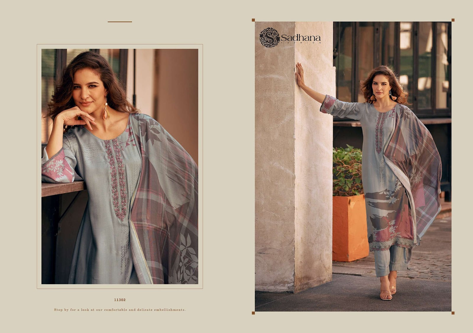 Freya Sadhana Muslin Silk Pant Style Suits Wholesale Price