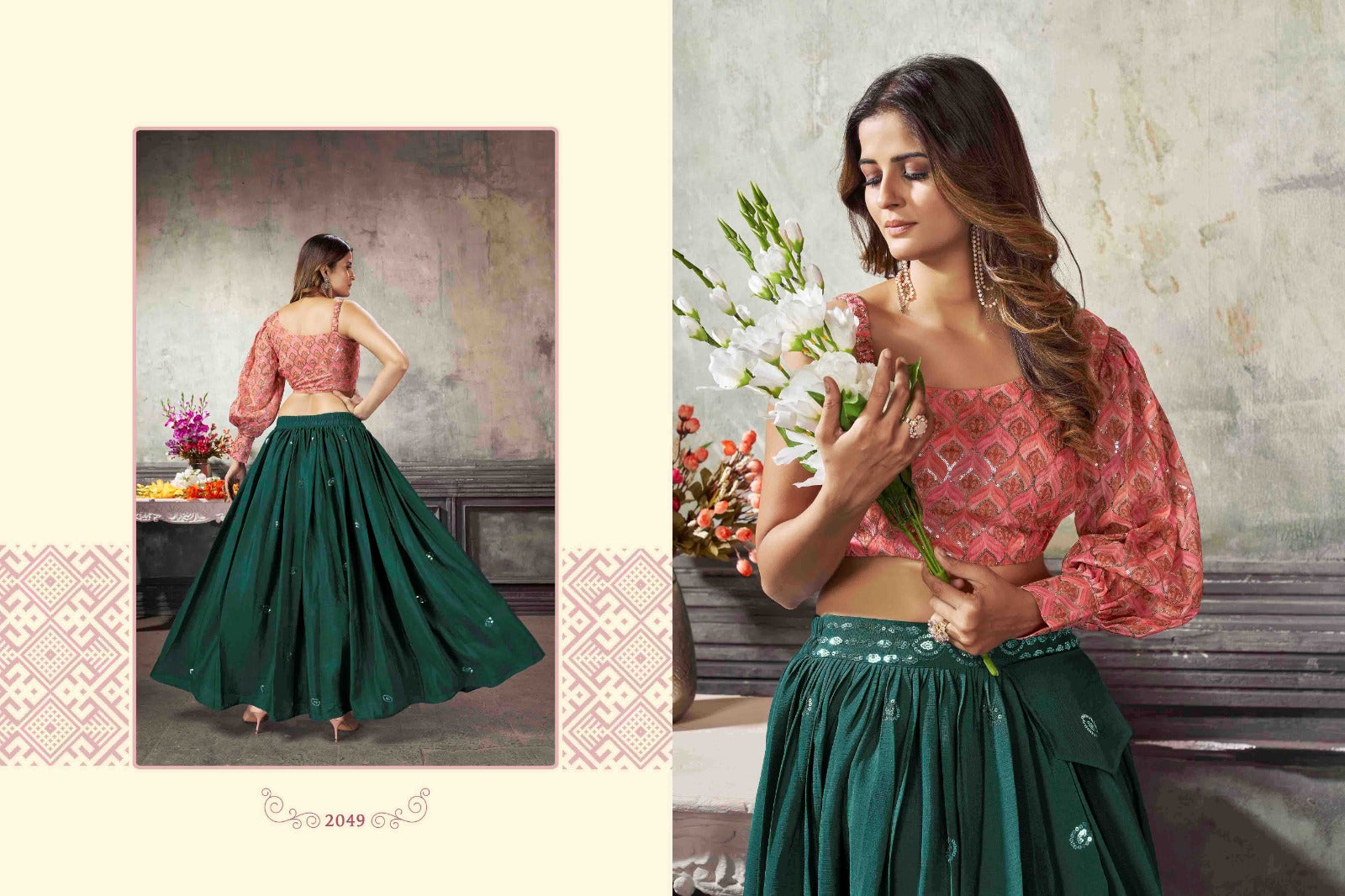 Frill N Flare Vol 5 Shubhkala Art Silk Crop Top Skirt