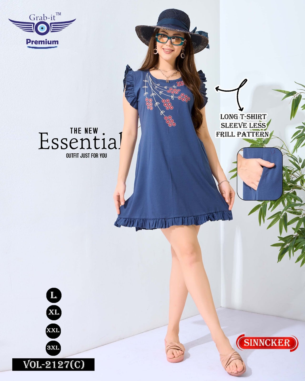 Frill Pattern Vol 2127 C Grab It Sincker Women Long Tshirt Wholesale Price
