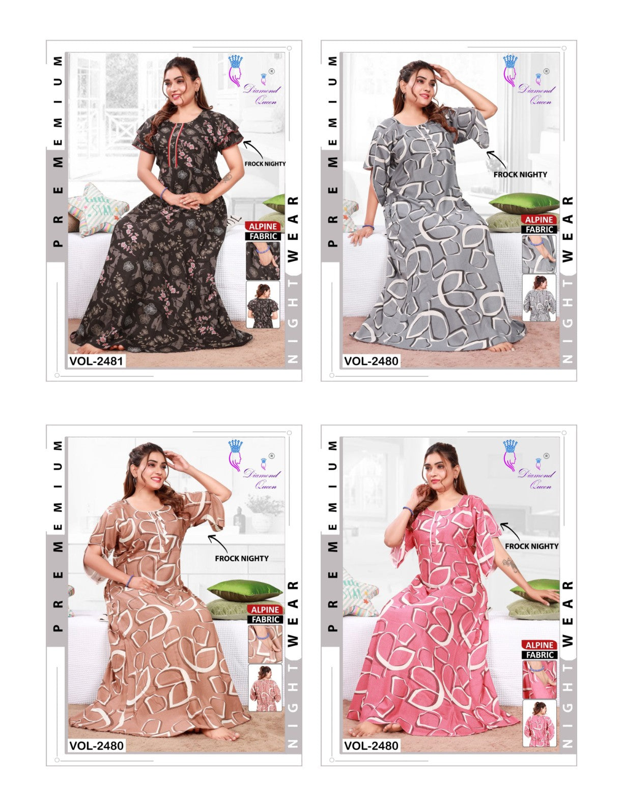 Frock 1411 Diamond Queen Alpine Night Gowns Supplier Gujarat