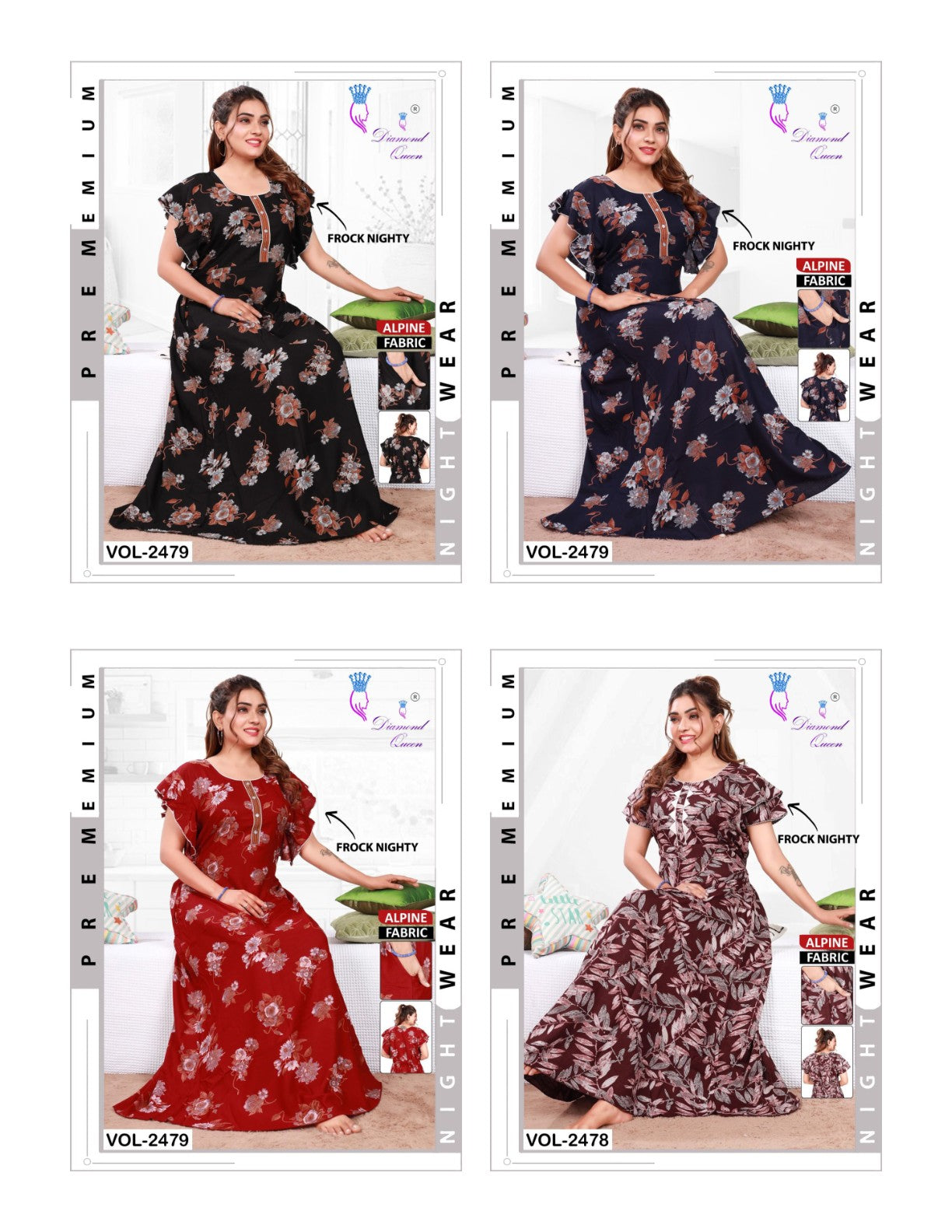 Frock 1411 Diamond Queen Alpine Night Gowns Supplier Gujarat