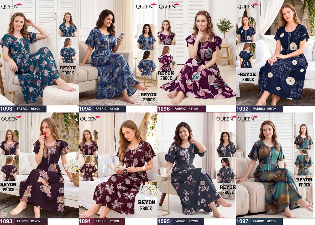 Frock Nighty 1510 Queen Reyon Night Gowns Manufacturer Gujarat