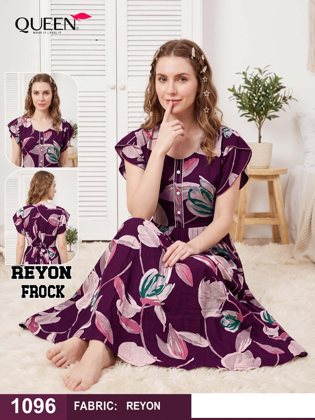 Frock Nighty 1510 Queen Reyon Night Gowns Manufacturer Gujarat
