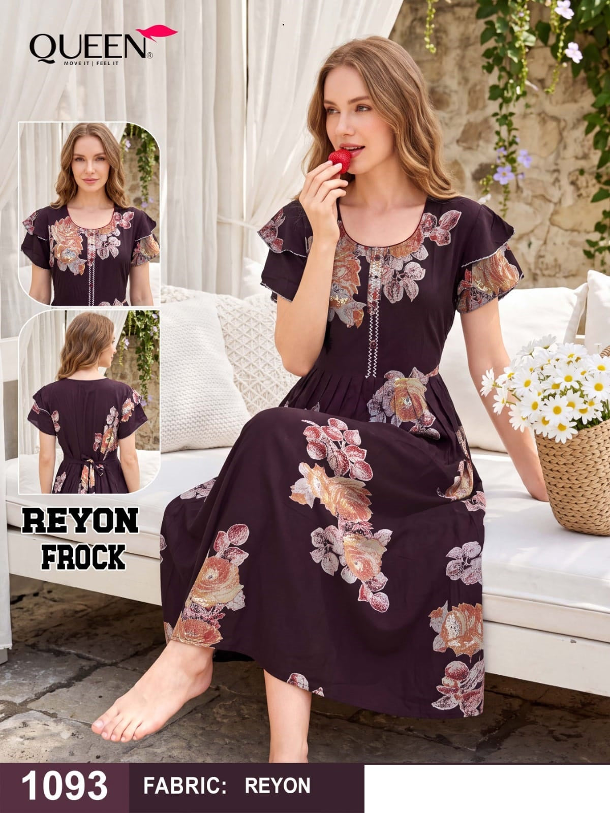 Frock Nighty 1510 Queen Reyon Night Gowns Manufacturer Gujarat