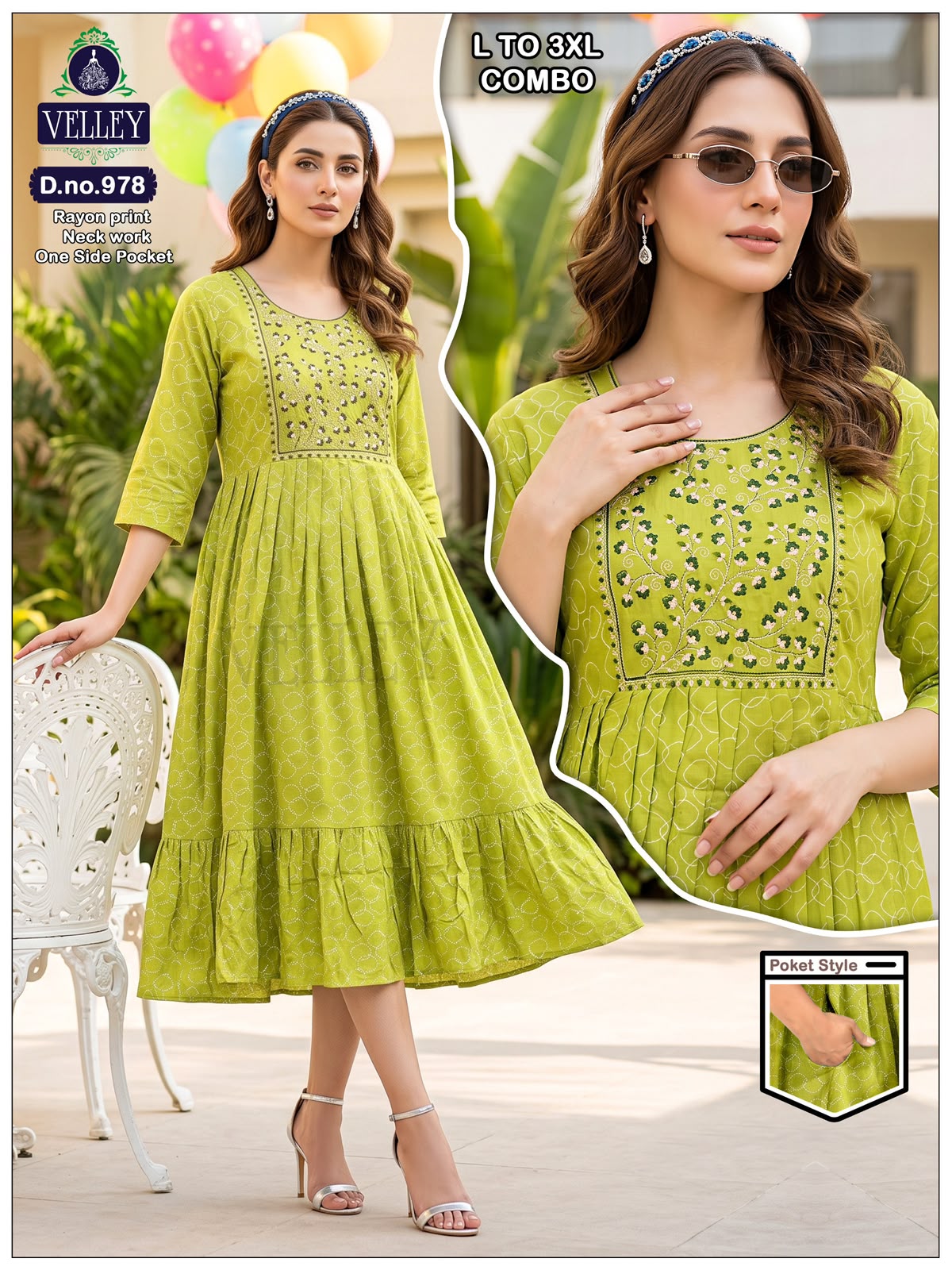 Frock Pattern 2409 Velley Heavy Rayon Anarkali Kurtis Wholesale Rate