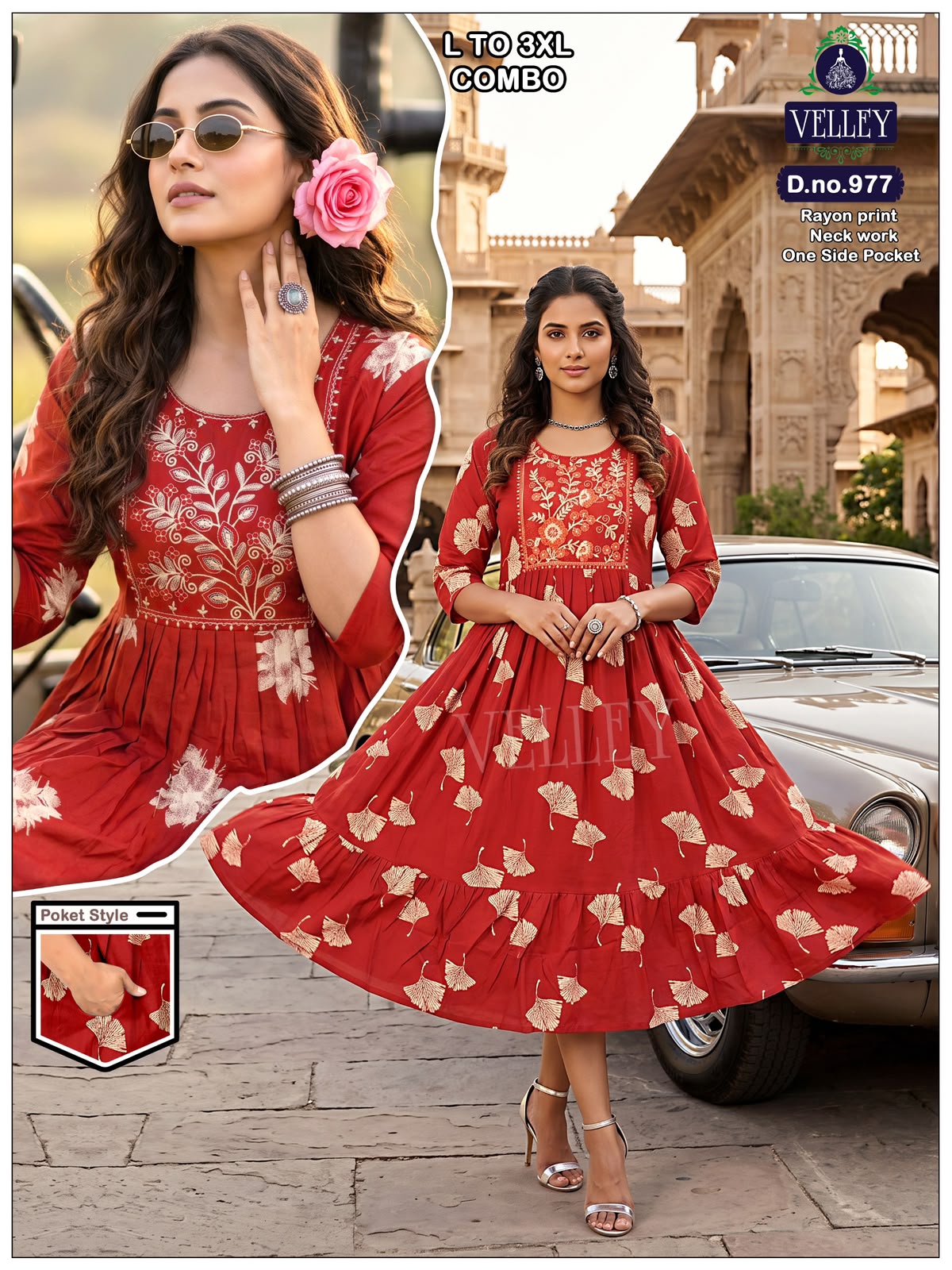 Frock Pattern 2409 Velley Heavy Rayon Anarkali Kurtis Wholesale Rate