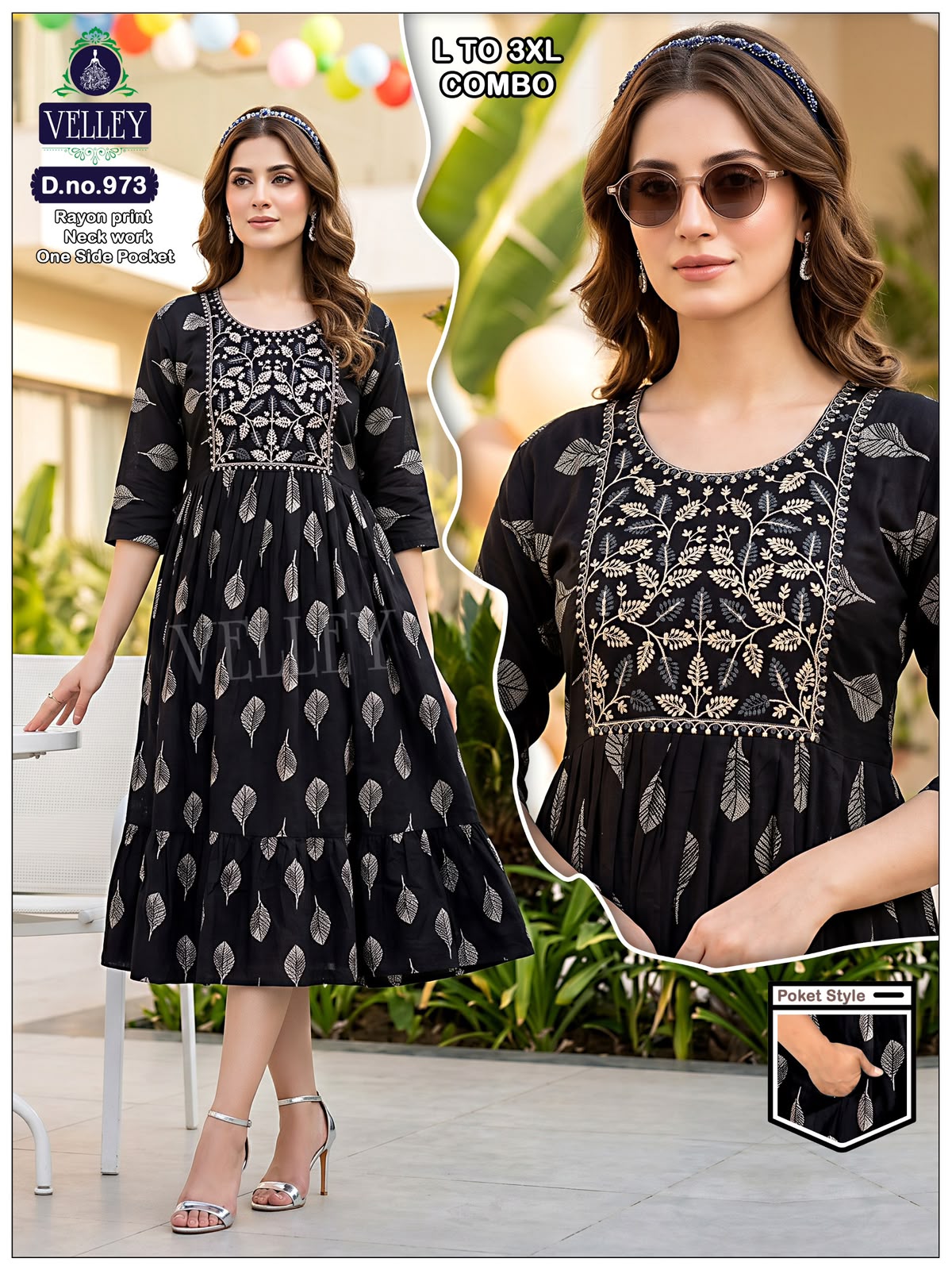 Frock Pattern 2409 Velley Heavy Rayon Anarkali Kurtis Wholesale Rate
