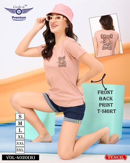 Front-Back Print 4020 B Grab It Tencil Women Tshirt Supplier