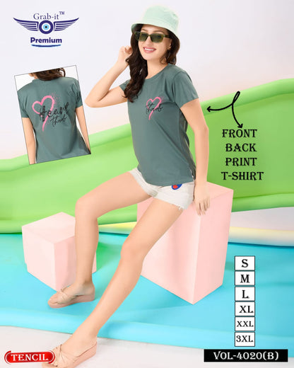 Front-Back Print 4020 B Grab It Tencil Women Tshirt Supplier