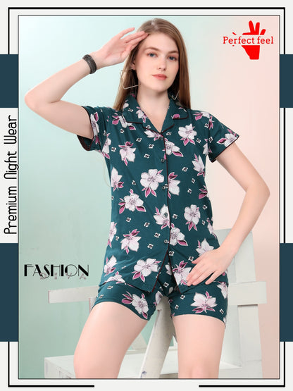 Front Open 0909 Perfect Feel Sinker Shorts Night Suits Wholesaler Ahmedabad