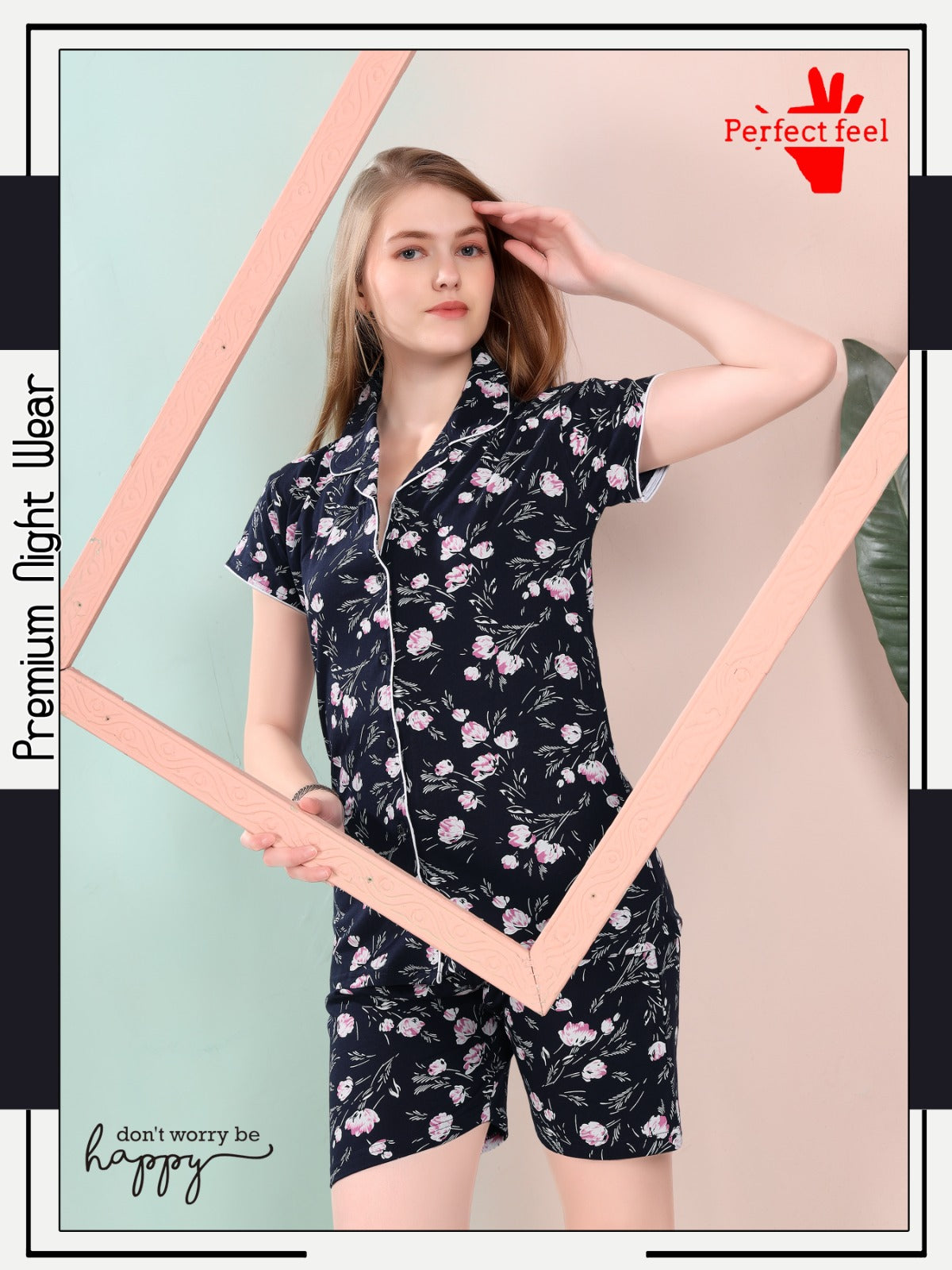 Front Open 0909 Perfect Feel Sinker Shorts Night Suits Wholesaler Ahmedabad