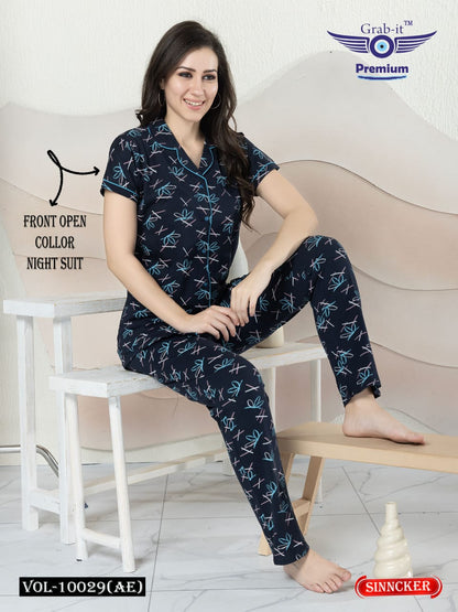 Front Open 10029 Ae Grab It Sinker Collar Night Suits Supplier