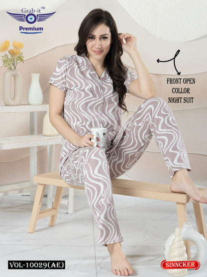 Front Open 10029 Ae Grab It Sinker Collar Night Suits Supplier