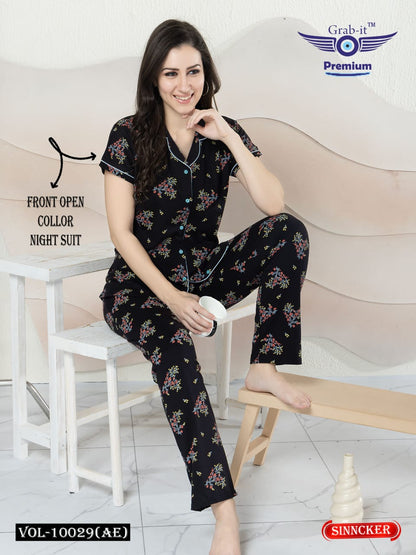 Front Open 10029 Ae Grab It Sinker Collar Night Suits Supplier