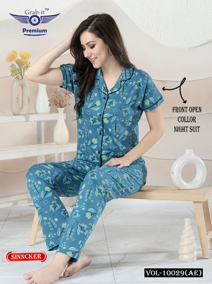 Front Open 10029 Ae Grab It Sinker Collar Night Suits Supplier