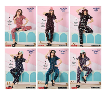 Front Open 10029 Af Grab It Sinker Collar Night Suits Wholesale