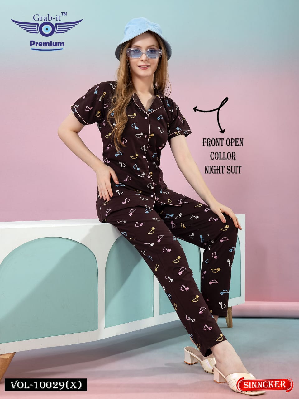 Front Open 10029 X Grab It Sinker Collar Night Suits Supplier Gujarat