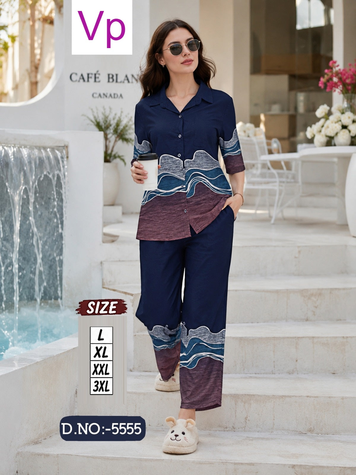 Front Open Dno 5555 Vp Rayon 22Kg Co Ord Set Wholesale