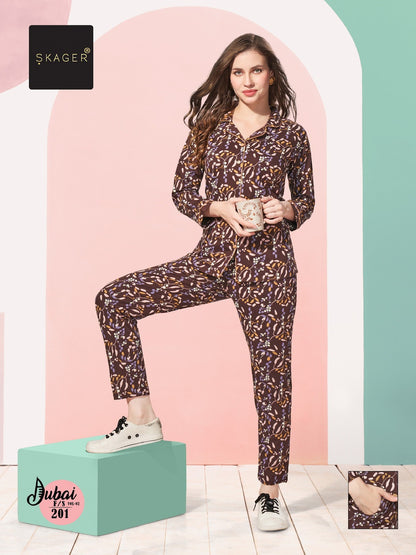 Front Open Dubai Vol 2 Skager Hosiery Full Sleeve Night Suits Exporter