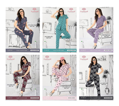 Front Open El Ns 207 Mnt Sinker Collar Night Suits Manufacturer