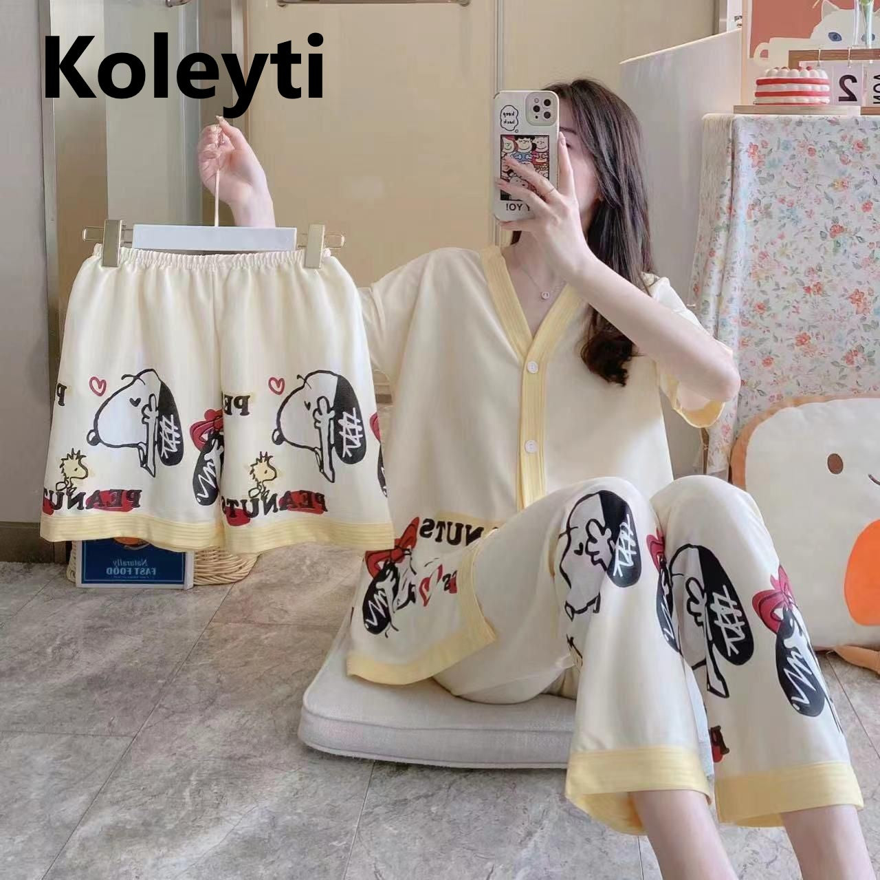 Front Open Korean Koleyti Shorts Pyjama Night Suits Exporter Ahmedabad