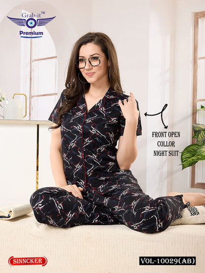 Front Open Vol 10029 Ab Grab It Sinker Collar Night Suits Supplier