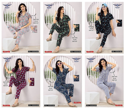 Front Open Vol 10029 Ah Grab It Sinker Collar Night Suits Manufacturer Ahmedabad