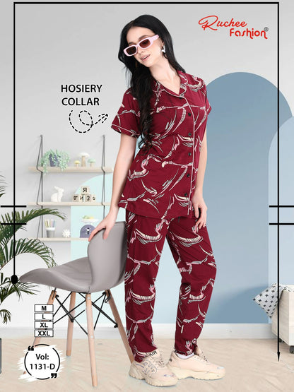 Front Open Vol 1131 Ruchee Fashion Hosiery Collar Night Suits Supplier