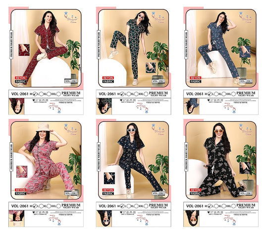 Front Open Vol 2061 Diamond Queen Sinker Collar Night Suits Manufacturer