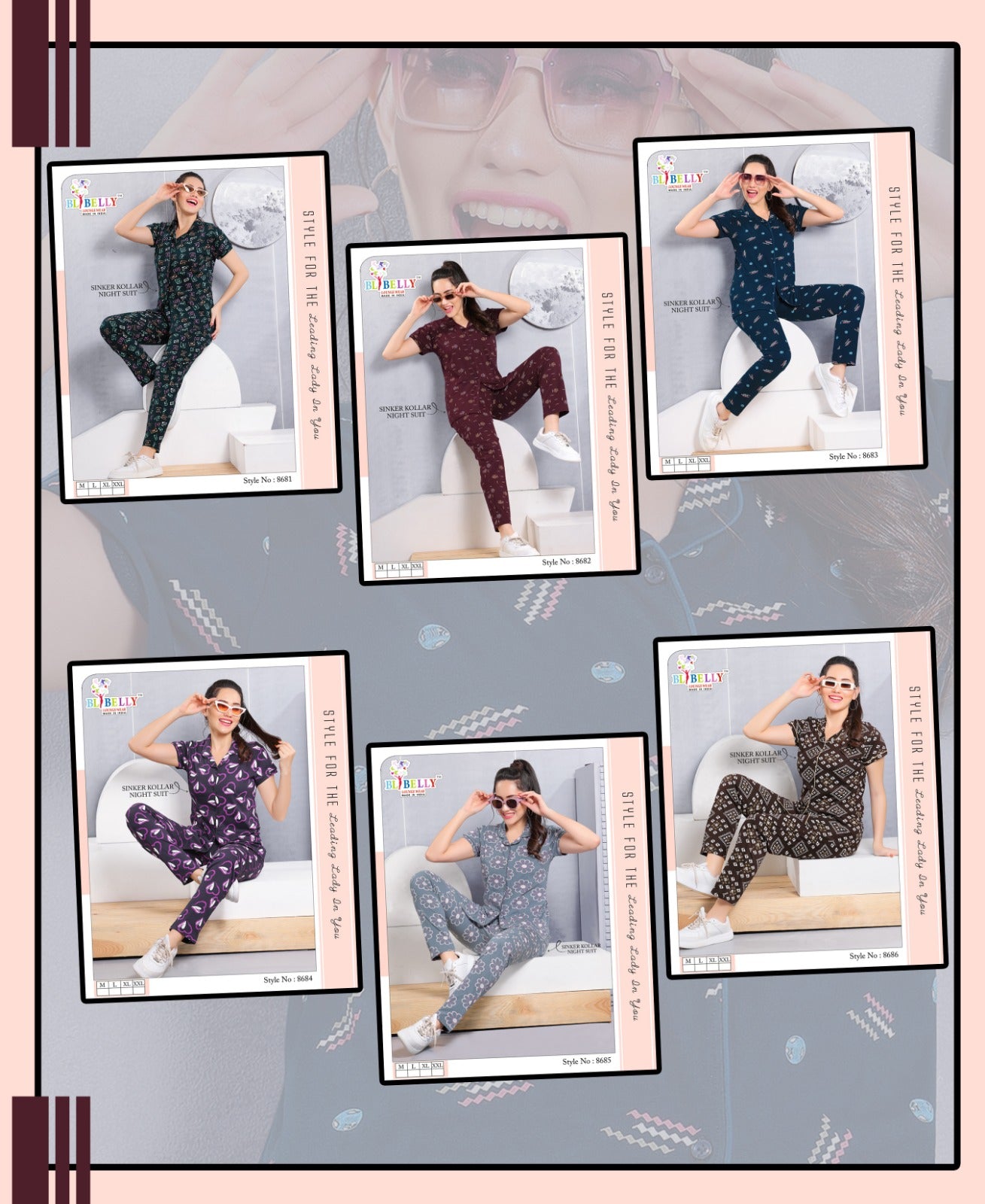 Front Open Vol 629 Belly Sinker Collar Night Suits Wholesaler Ahmedabad