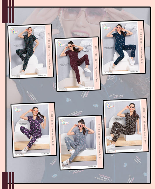 Front Open Vol 629 Belly Sinker Collar Night Suits Wholesaler Ahmedabad