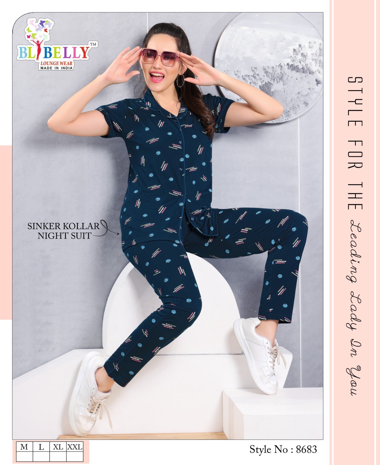 Front Open Vol 629 Belly Sinker Collar Night Suits Wholesaler Ahmedabad